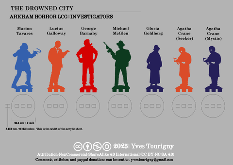 Arkham Horror LCG Compatible Investigator Bits - The Drowned City