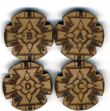 Custom Wooden Tokens Large - Etched on two sides (set of 10)