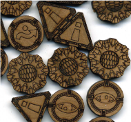 Custom Wooden Tokens - Etched on one side (set of 20)