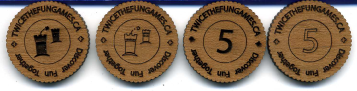 Custom Wooden Tokens - Etched on two sides (set of 20)